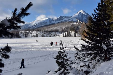 Sr Vysoké Tatry Zima Štrbské Pleso Turisti