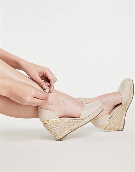 Truffle Collection Espadrille Wedges In Beige Asos