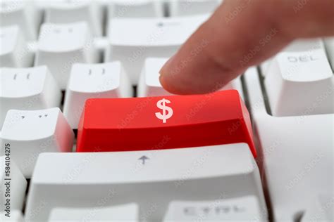 Modern keyboard with dollar sign button Stock Photo | Adobe Stock