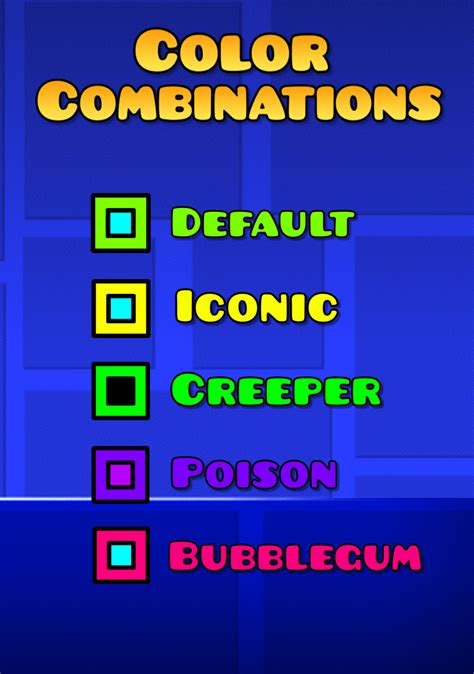 Geometry Dash Color Combinations : r/geometrydash