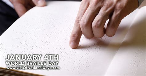 WORLD BRAILLE DAY - List Of National Days