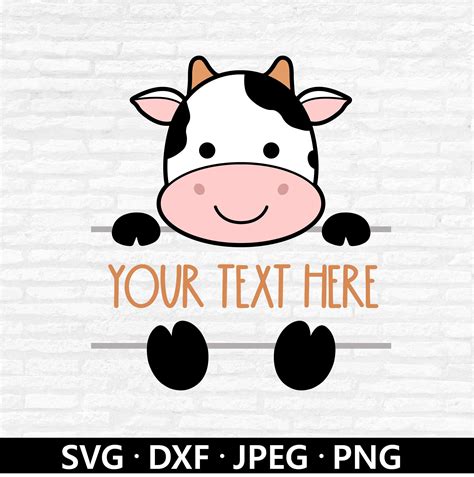 Cartoon Cow Face Cow Logo Cow Clipart Cow Illustration Baby Shower