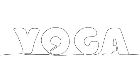 Yoga Word With Continuous One Line Minimalist Drawing Of Phrase