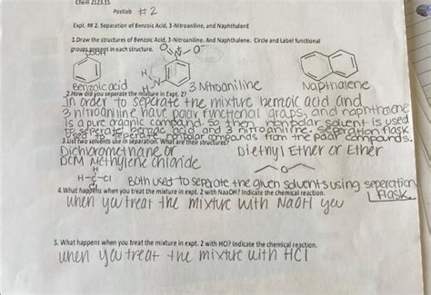 Solved Expl Na Separation Of Benzoic Acid Chegg