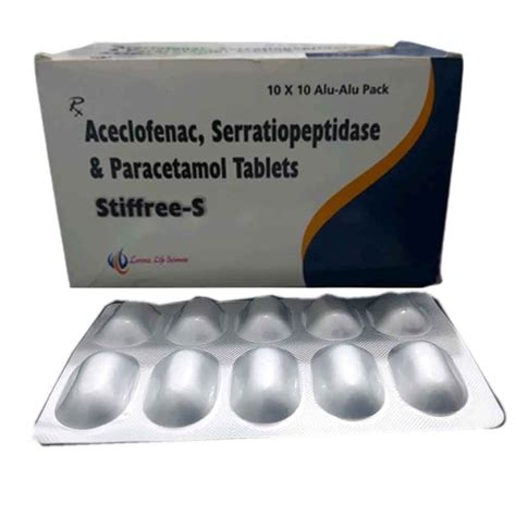 Aceclofenac Serratiopeptidase And Paracetamol Tablets At Rs Box