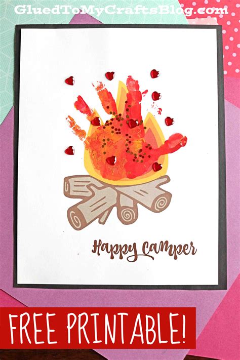 Happy Camper Handprint Campfire Keepsake