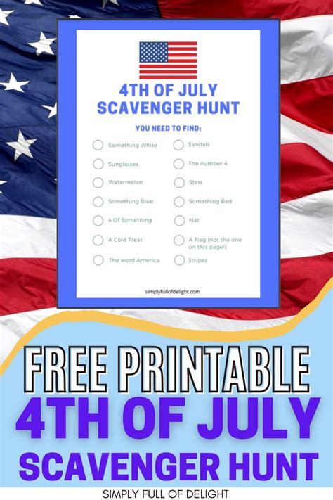 4th Of July Scavenger Hunt Printable Totally Free Artofit