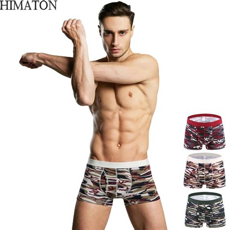 Himaton Brand Luxury Male Panties Camouflage Boxer Cotton Men Stretchy Boxer Underwear Plus Size