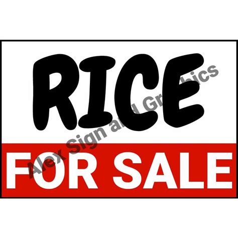 Rice For Sale PVC Signage A4 Size 7 5 X 11 25 Inches Shopee