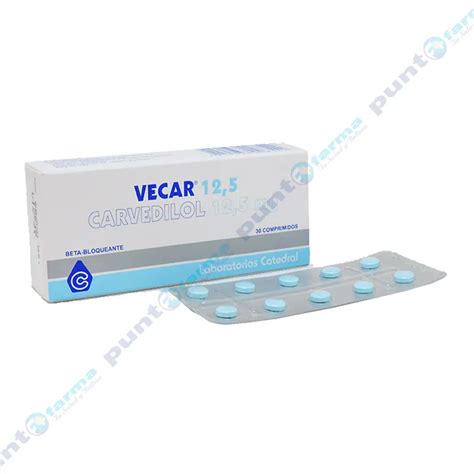 Vecar 12 5 Mg Carvedilol 12 5 Mg Caja De 30 Comprimidos Punto Farma