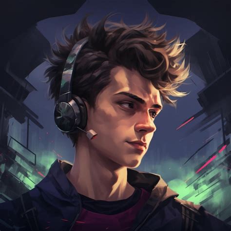 Premium AI Image | a digital art of a man with headphones on his head