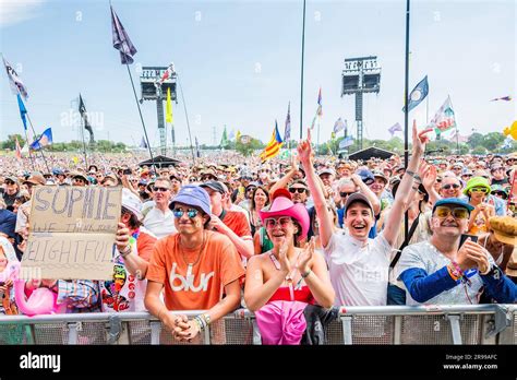 Glastonbury Gro Britannien Juni Fans Viele Davon Bereits