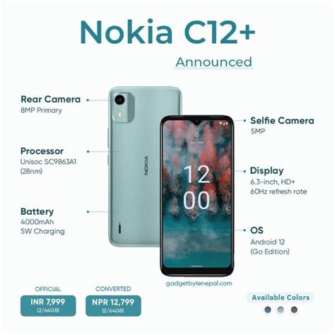 Nokia C12 Plus Entry Level Android Smartphone With 6 3 Inch Display