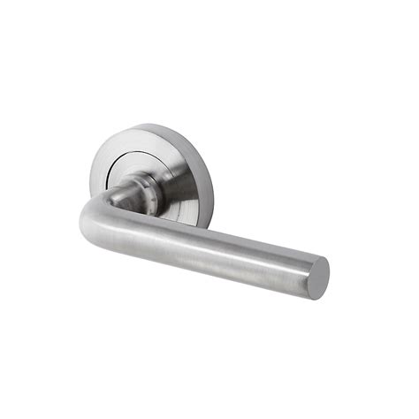 Colours Nickel Effect Aluminium Straight Latch Door Handle L120mm Pair Diy At Bandq