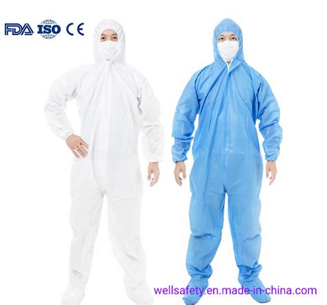 En14126 Disposable Tyvek Coverall 65gsm Waterproof Microporous Coverall