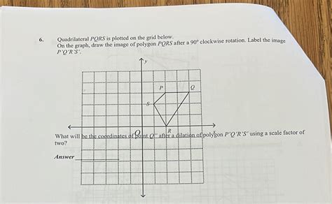 Solved Quadrilateral Pqrs Is Plotted On The Grid Below On The