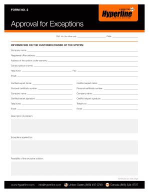 Fillable Online Approval For Exceptions Fax Email Print Pdffiller