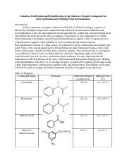 Experiment 1 Recrystallization Docx Isolation Purification And