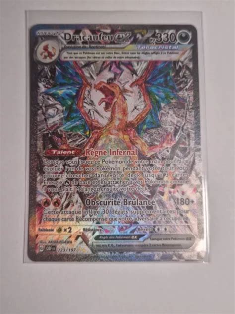 CARTE POKÉMON SECRÈTE Alternative Dracaufeu EX 223 197 EV03 Flammes