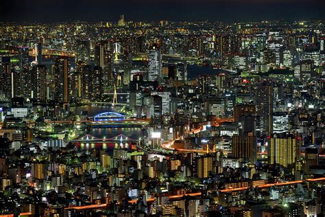 Aerial Night View Tokyo by Vladimir Zakharov