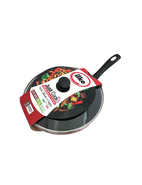 Sartén Wok Ilko Con Tapa Vidrio 28cm