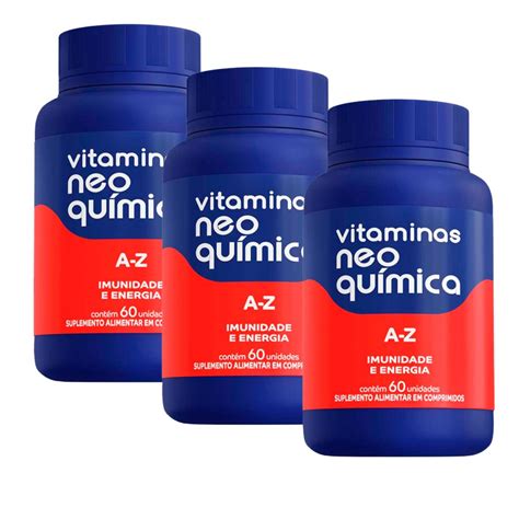 Kit 3 unidades Vitamina Neo Química AZ 60 comprimidos cada PR Farma