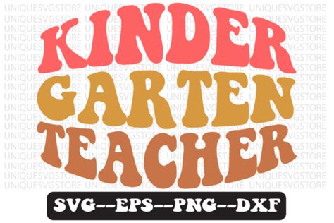 Kindergarten Teacher Retro Svg Design Graphic By Uniquesvgstore