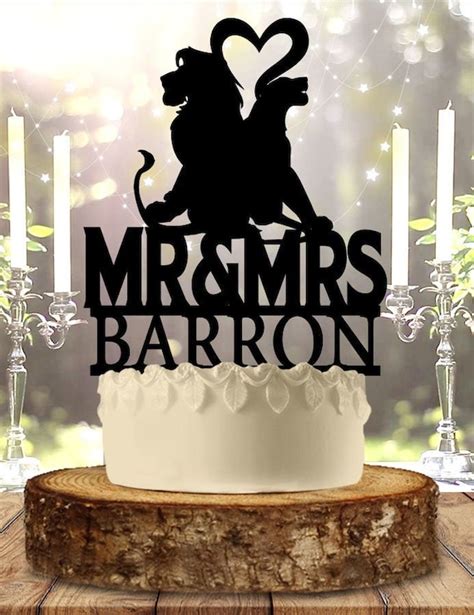 Simba and Nala Personalized Wedding Cake Topper - Etsy