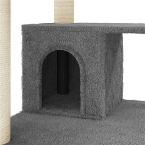 WXS Arbre à chat avec griffoirs en sisal Gris foncé 183 cm DX0340