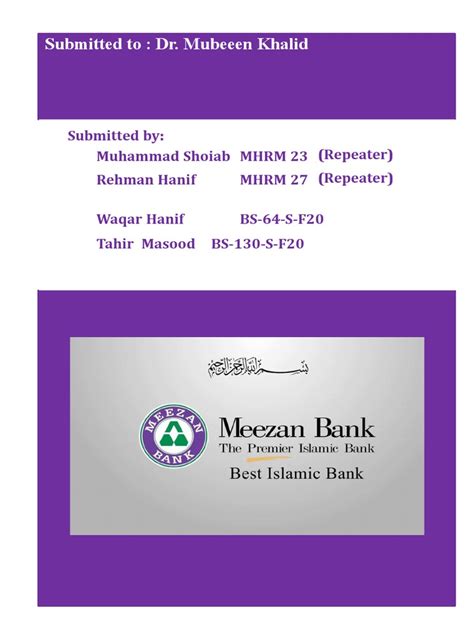 Meezan Bank Pdf Islamic Banking And Finance Banks