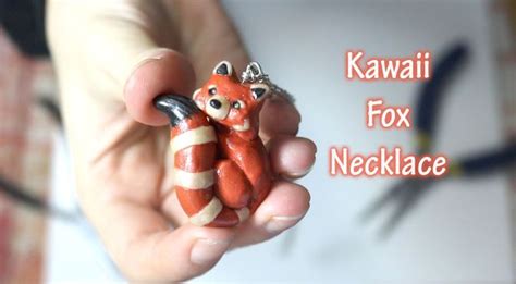 Tutorial Fire Fox Necklace Polymer Clay Cute Polymer Clay Red