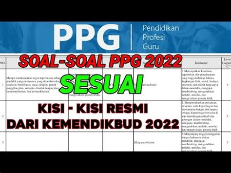 Soal Soal Dan Pembahasan PPG 2022 Sesuai Dengan Kisi Kisi Kemendikbud