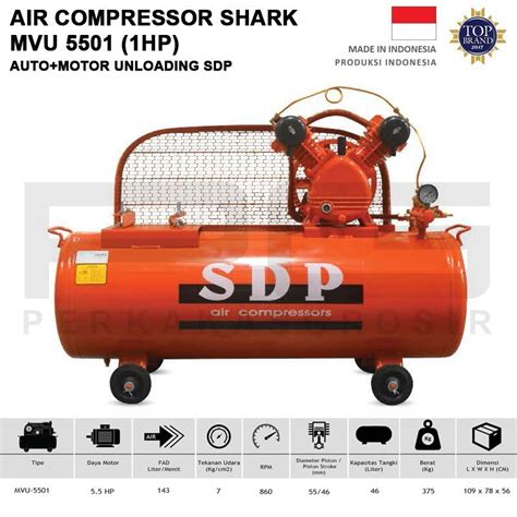 Jual Air Compressor SHARK MVU 5502 1HP Kompressor Udara Unloading 1 HP