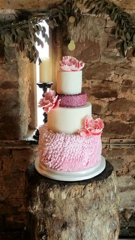 Dusky Pink Ruffles Decorated Cake By Divine Bakes CakesDecor