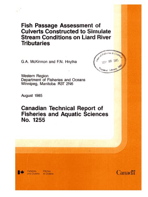 Fillable Online Waves Vagues Dfo Mpo Gc Fish Passage Assessment Of