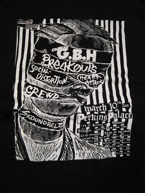 Gbh Vintage 1980 S Punk Rock Flyer T Shirt Etsy