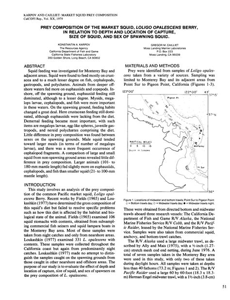 PDF Prey Composition Of The Market Squid Loligo Opalescens Berry In