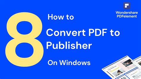 How To Convert PDF To Publisher On Wondows PDFelement 8 YouTube