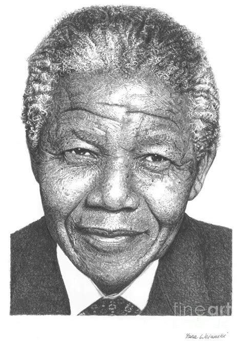 Nelson Mandela 1 Drawing By Yana Wolanski Pixels