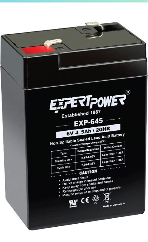 Expertpower 6v 4 5ah Rechargeable Sealed Lead Acid Sla Battery Exit Light Ebay