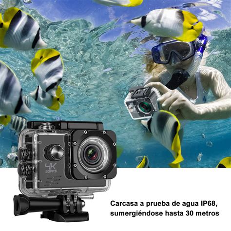 Camara Go Pro De Accion 4k Wifi Ultra Hd Resistente Al Agua Sumergible Ele Gate