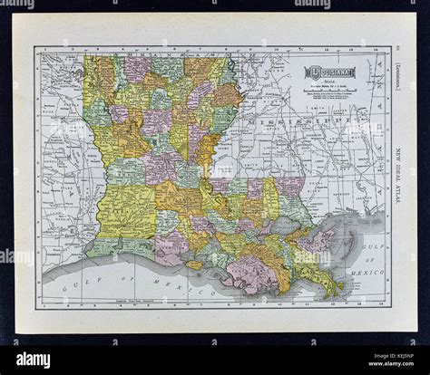 1911 Mcnally Map Louisiana New Orleans St Charles Baton Rouge Lafayette Alexandria