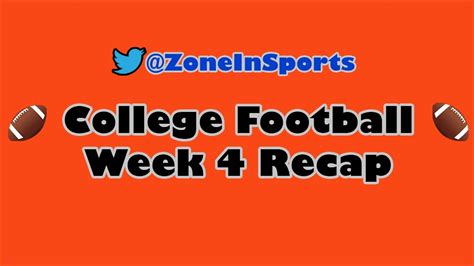 College Football Week 4 Recap Early Week 5 Picks Zone In Sports