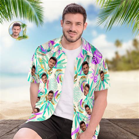 Custom Face Hawaiian Shirt Mens All Over Print Aloha Shirt T Fre