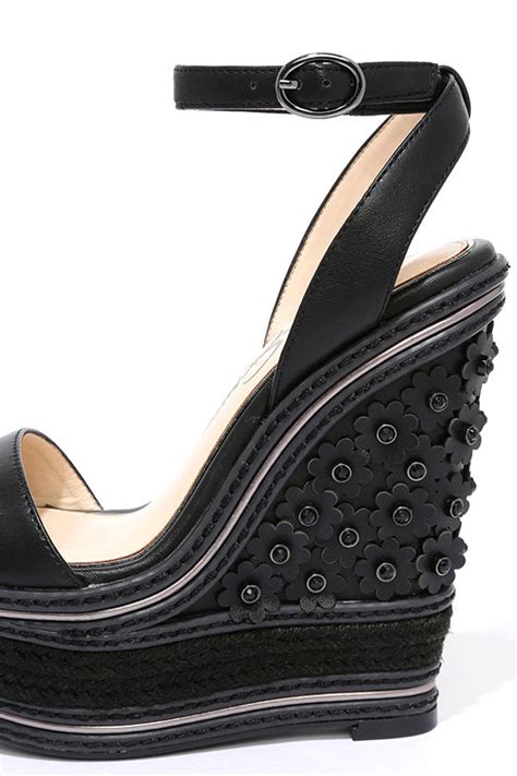 Jessica Simpson Ameka Black Wedges Embellished Wedges 129 00