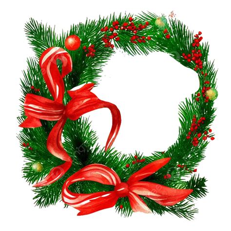 Christmas Wreath With Red Ribbons Christmas Merry Christmas