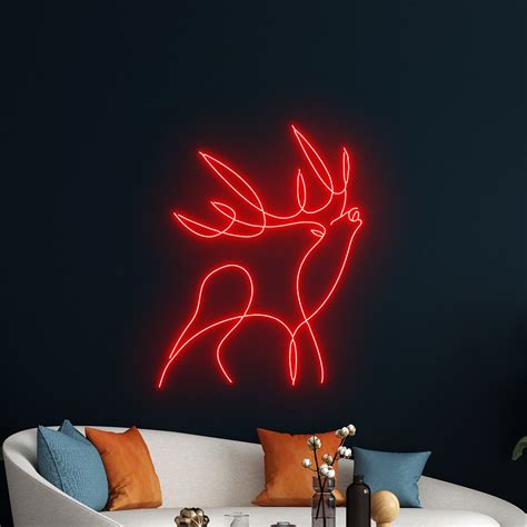 Deer Neon Sign Deer Led Sign Deer Animal Led Sign Custom Deer Neon