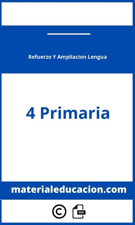 Refuerzo Y Ampliacion Lengua Primaria Anaya Pdf En