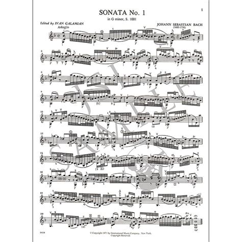 Six Sonatas Partitas For Solo Violin BWV 1001 1006 Galamian