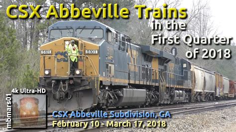 5j 4k CSX Abbeville Trains In The First Quarter Of 2018 02 10 03 17